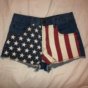 ‼️MOVING SAME ❗️ American Flag Jean Shorts